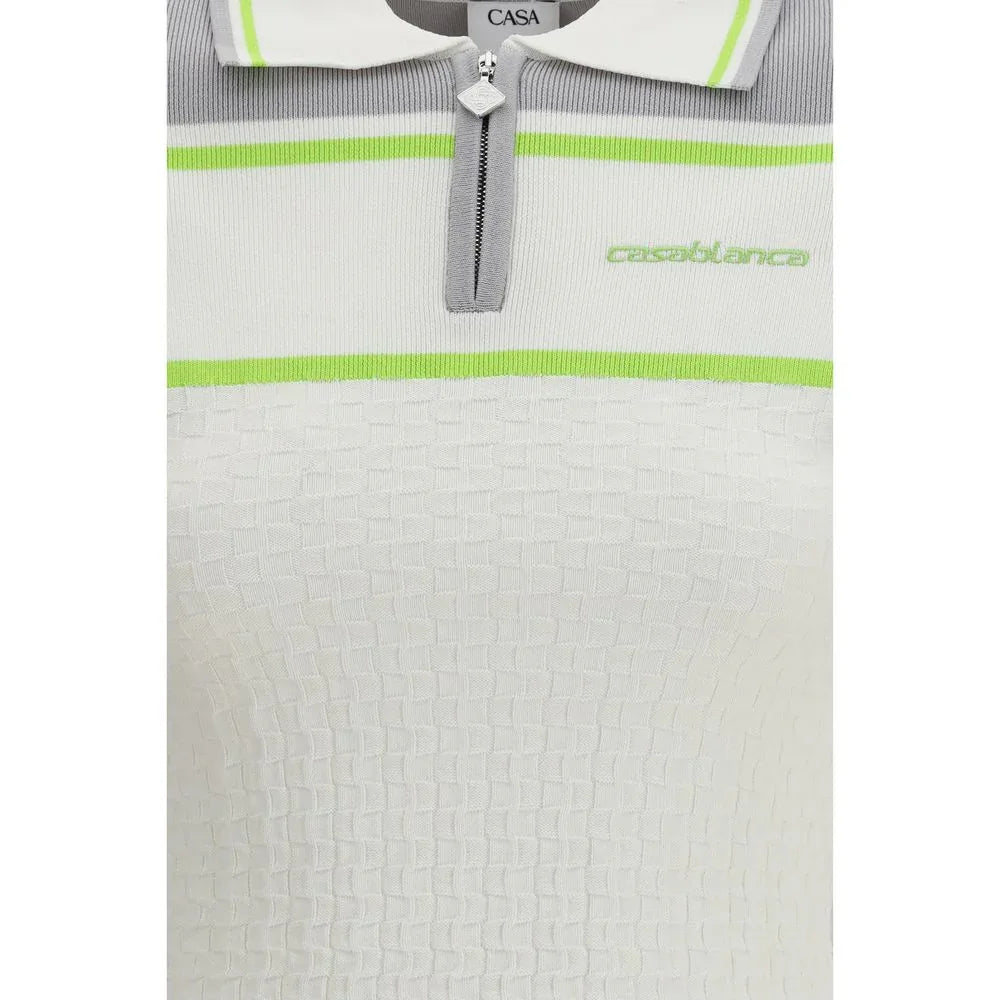 Casablanca White Viscose Polo Shirt - Zeiniez