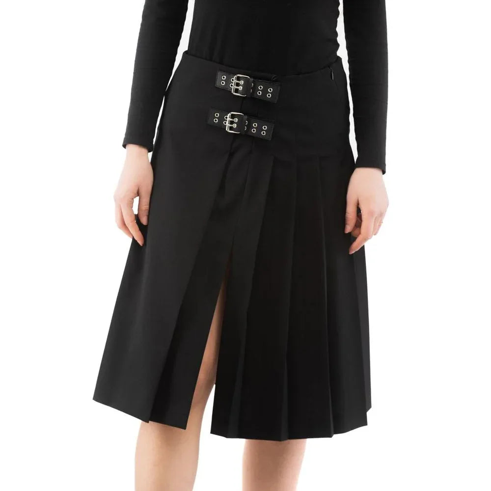 Moschino Black Polyester Midi Skirt - Zeiniez