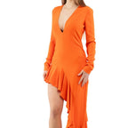 Moschino Orange Marabou Casual Dress