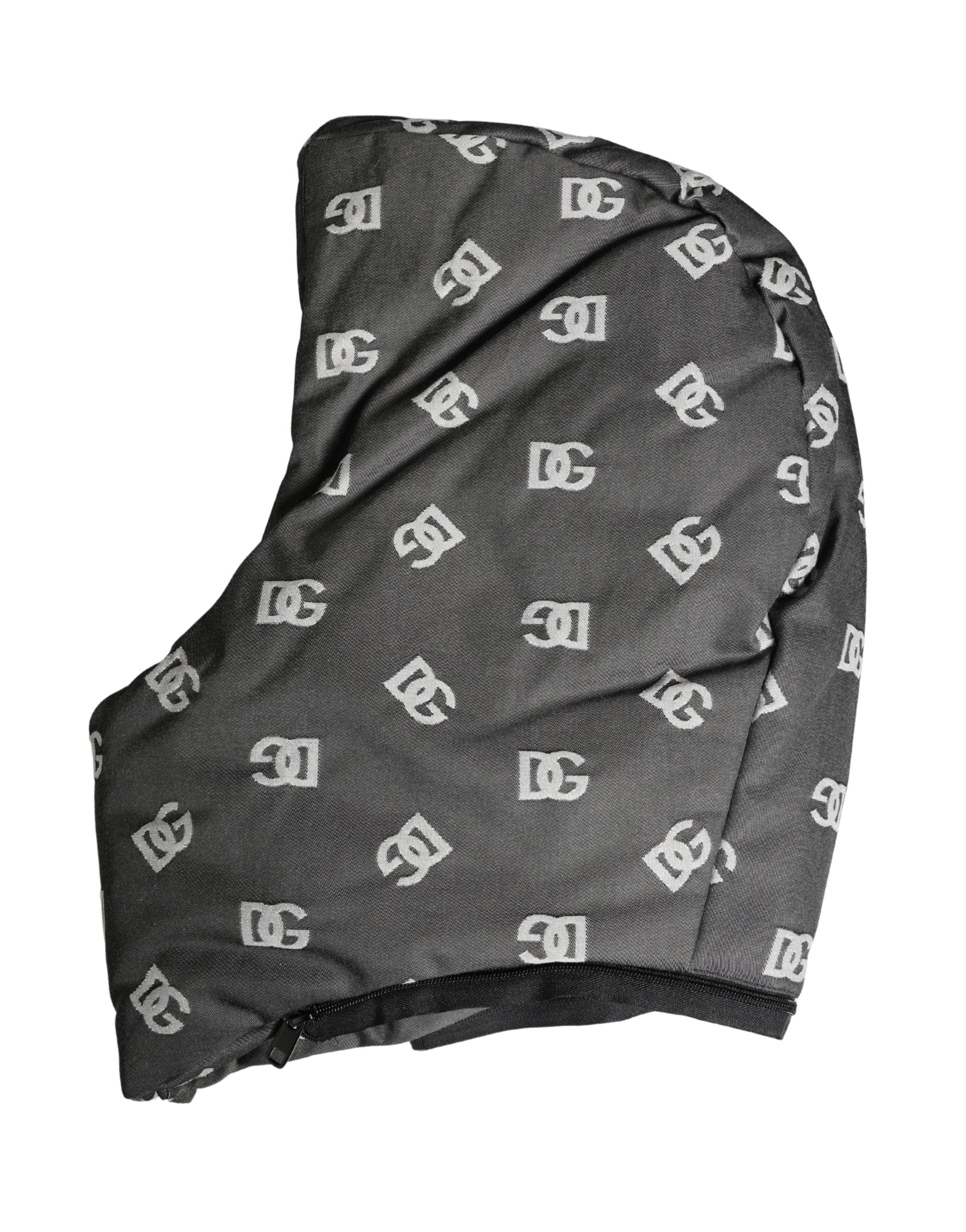 Dolce & Gabbana Black Logo Print Whole Head Wrap Capello Hat