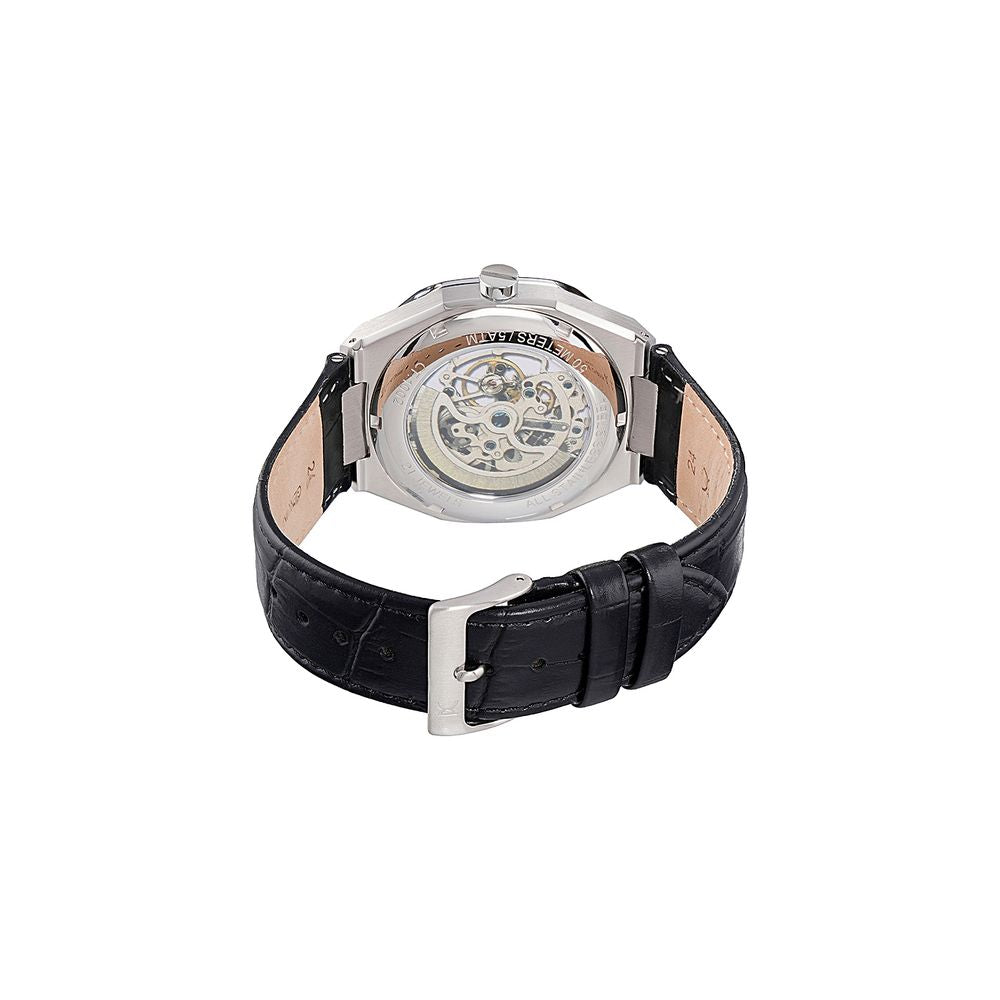 Pierre Cardin Black Leather Bracelet Watch