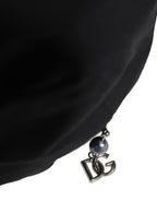 Dolce & Gabbana Men Black Cotton Embellished Newsboy Capello Hat