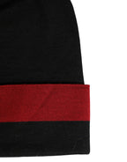 Dolce & Gabbana Black Cuffed "I'M THE ONLY PRINCE ROYAL" Beanie Hat - Zeiniez