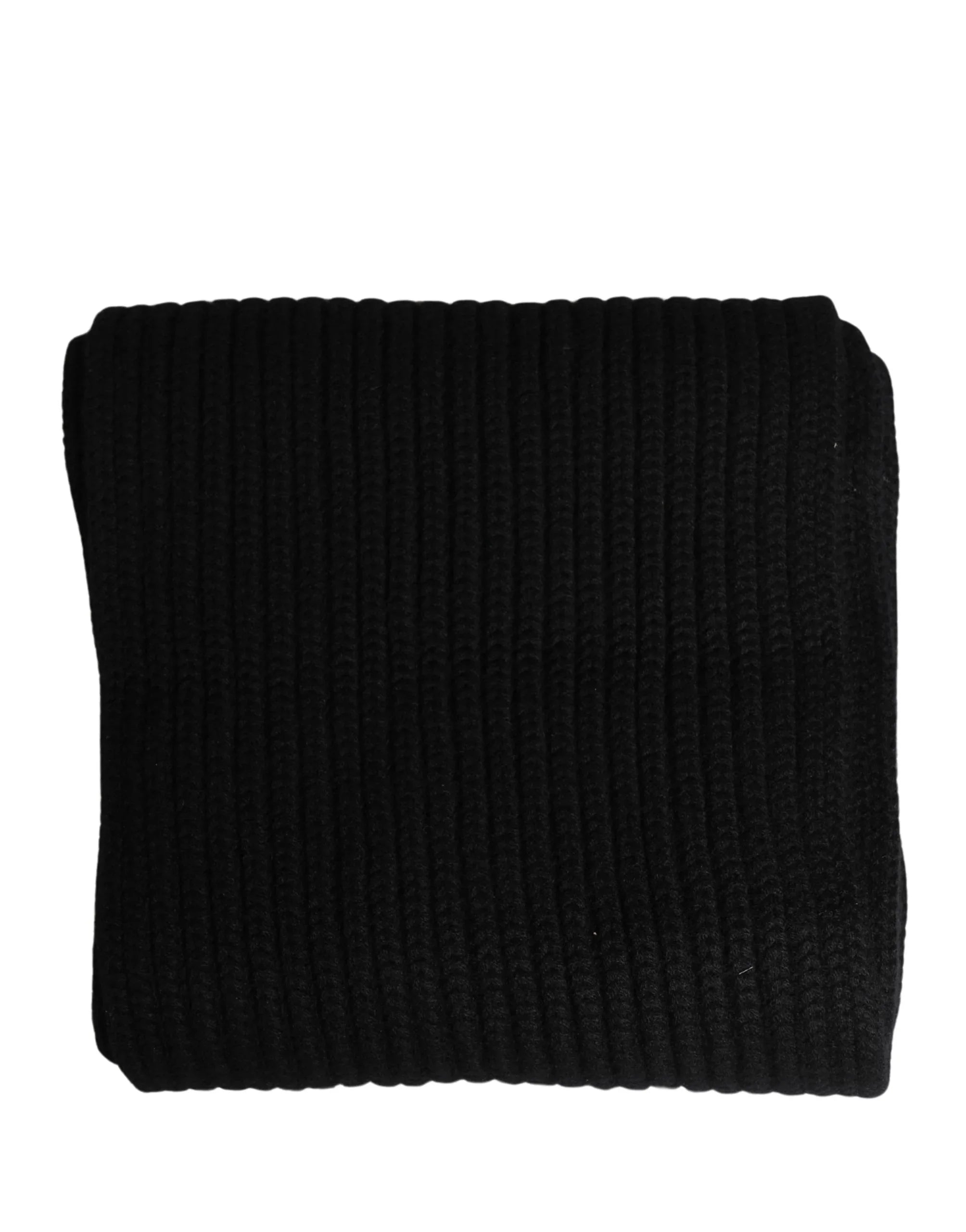 Dolce & Gabbana Black Cashmere Knitted Men Neck Warmer One Size Scarf - Zeiniez