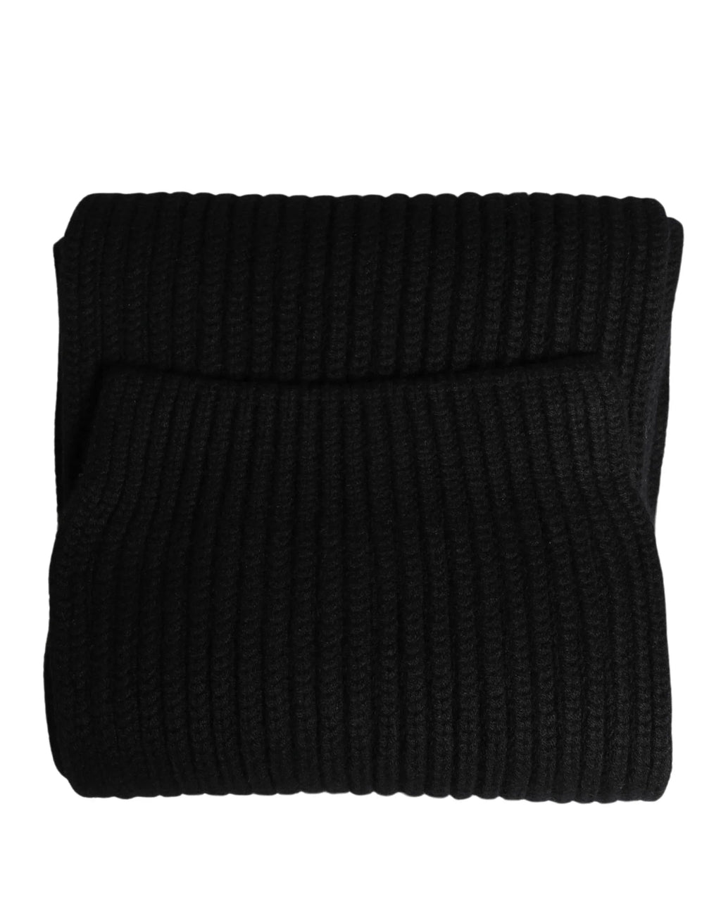 Dolce & Gabbana Black Cashmere Knitted Men Neck Warmer One Size Scarf - Zeiniez