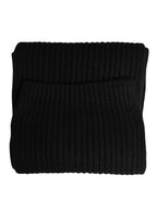 Dolce & Gabbana Black Cashmere Knitted Men Neck Warmer One Size Scarf - Zeiniez