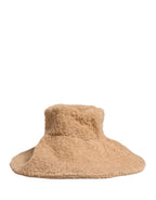 Dolce & Gabbana Beige Virgin Wool Fur Women Knitted Capello Hat - Zeiniez