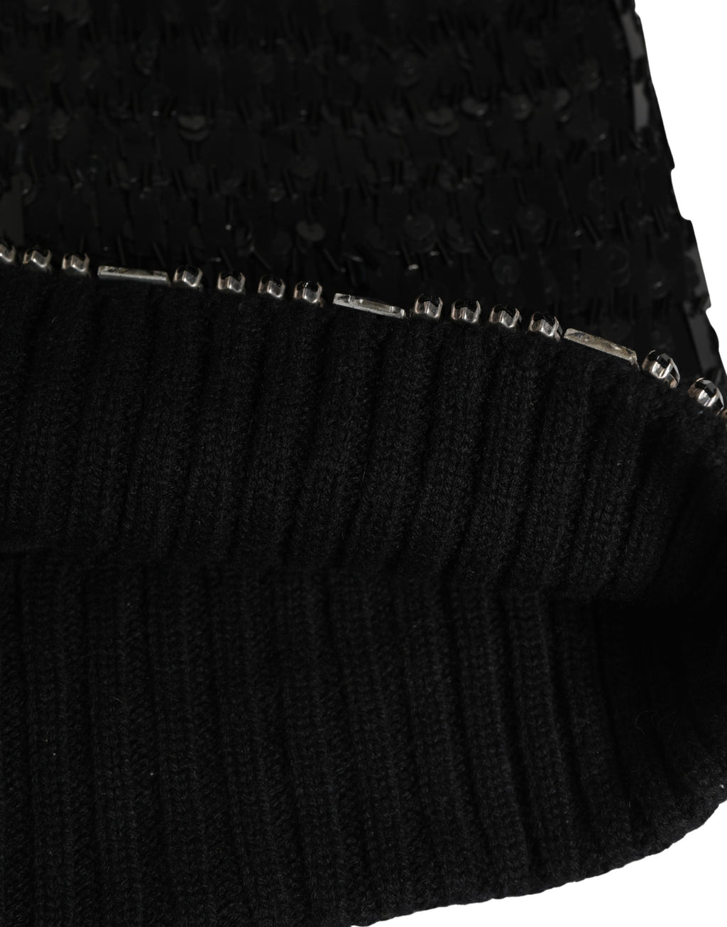 Dolce & Gabbana Black Wool Crystal Embellished Balaclava Hat