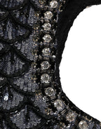 Dolce & Gabbana Black Wool Crystal Embellished Balaclava Hat