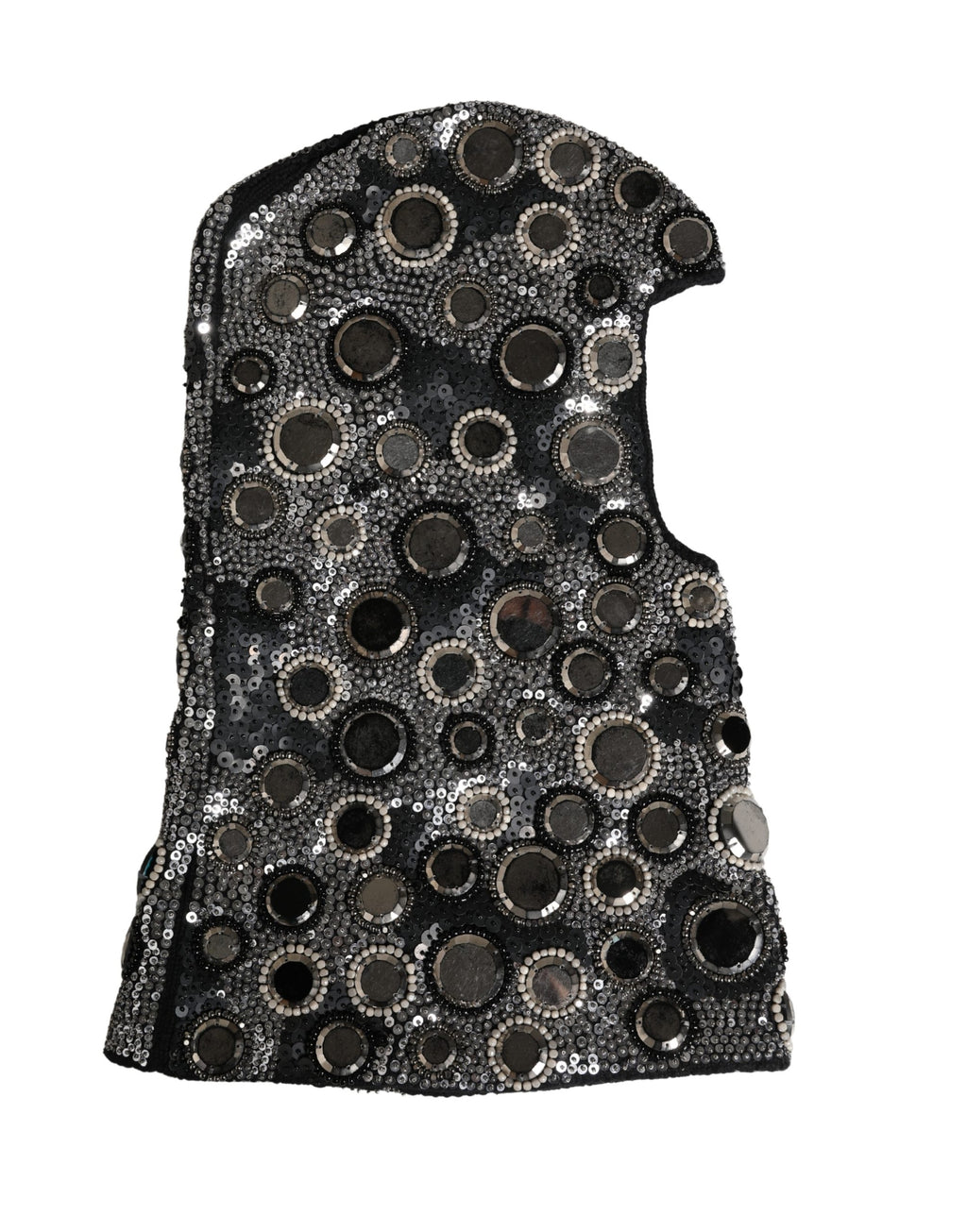 Dolce & Gabbana Black Wool Crystal Embellished Balaclava Hat