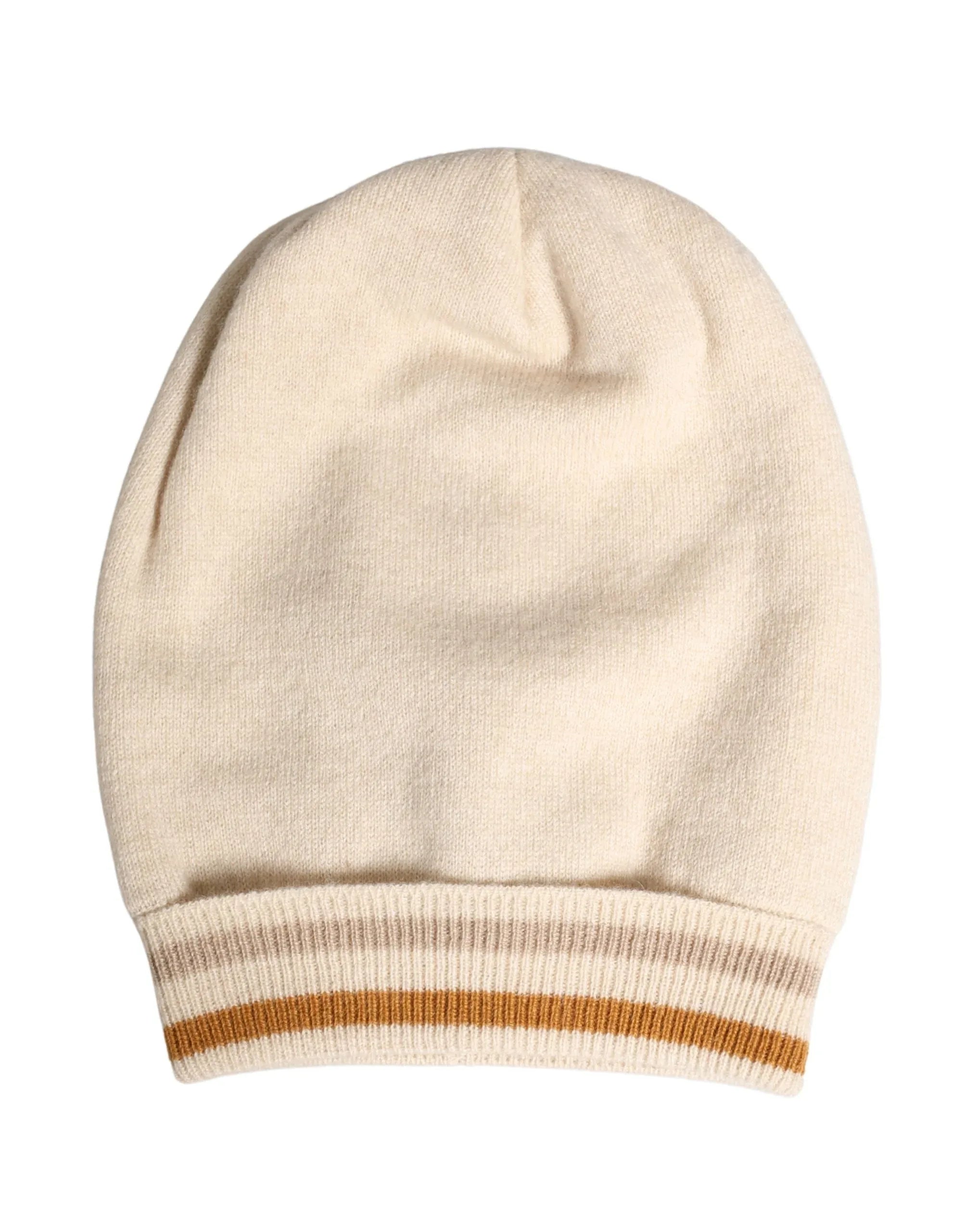 Dolce & Gabbana Beige Cashmere Knitted Women Winter Beanie Hat - Zeiniez