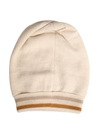 Dolce & Gabbana Beige Cashmere Knitted Women Winter Beanie Hat