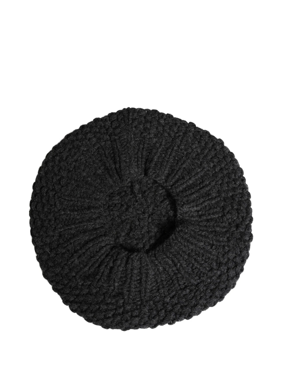 Dolce & Gabbana Black Virgin Wool Knitted Winter Beret Hat - Zeiniez