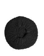 Dolce & Gabbana Black Virgin Wool Knitted Winter Beret Hat - Zeiniez