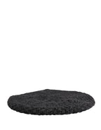 Dolce & Gabbana Black Virgin Wool Knitted Winter Beret Hat - Zeiniez