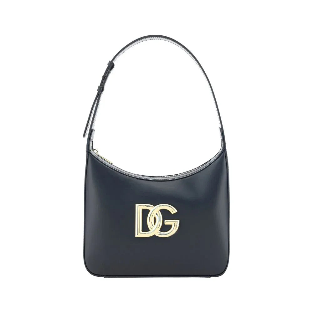 Dolce & Gabbana Black Calf Leather Bos Taurus Shoulder Bag - Zeiniez