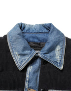 Dolce & Gabbana Black Blue Cotton Denim Blouson Men Jacket - Zeiniez