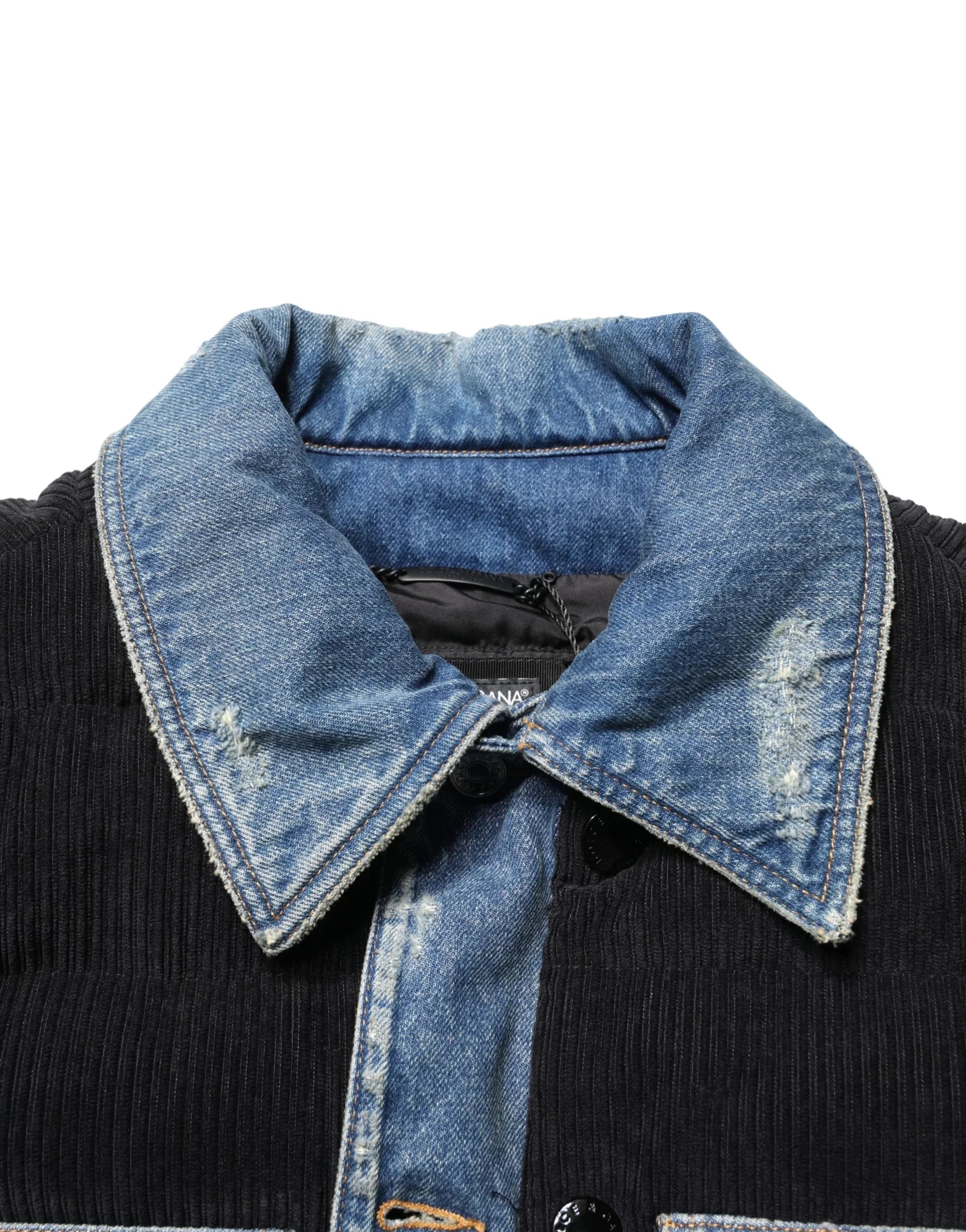 Dolce & Gabbana Black Blue Cotton Denim Blouson Men Jacket - Zeiniez