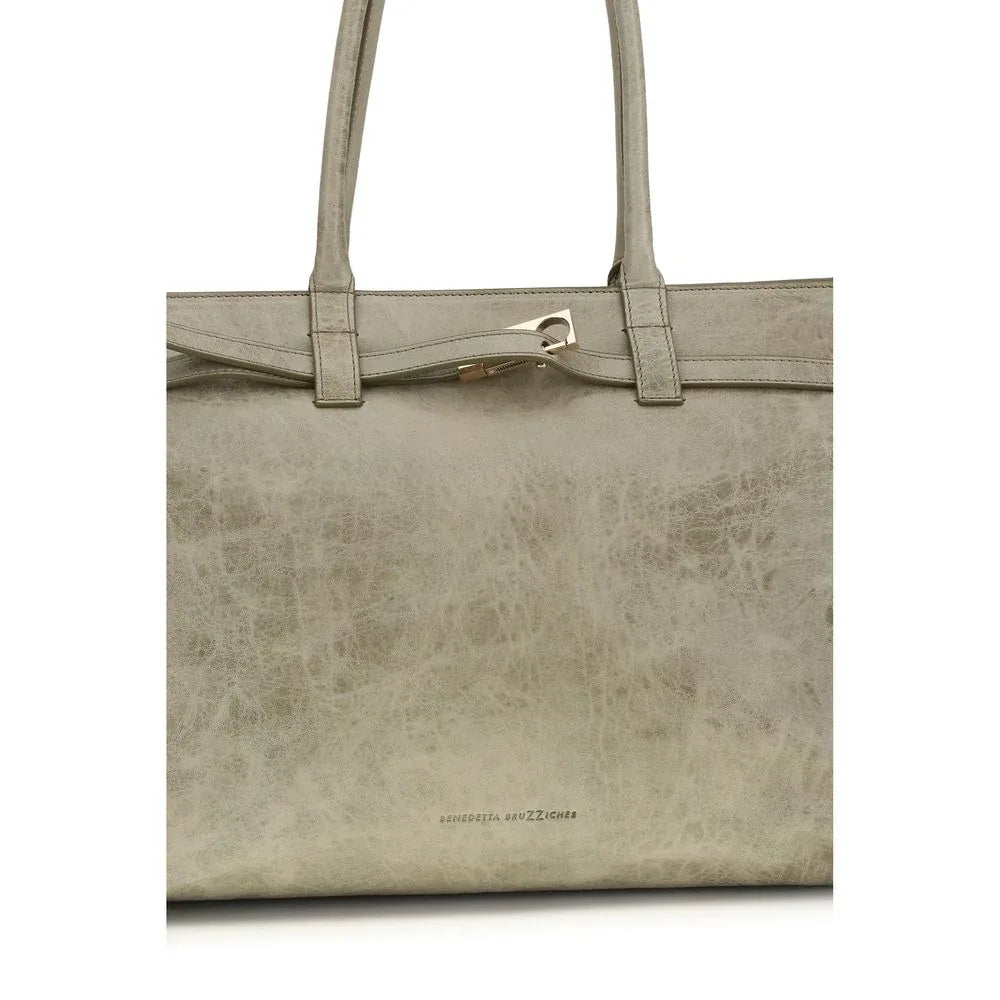 Benedetta Bruzziches Beige Calf Leather Bos Taurus Shoulder Bag - Zeiniez