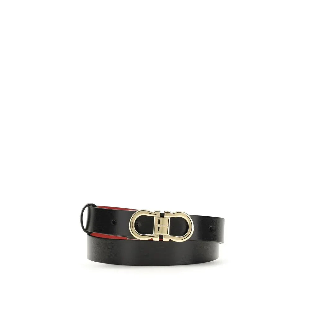Ferragamo Black Calf Leather Bos Taurus Regular Belt - Zeiniez