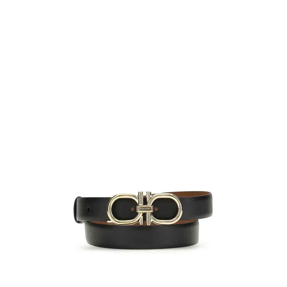 Ferragamo Black Calf Leather Bos Taurus Regular Belt - Zeiniez
