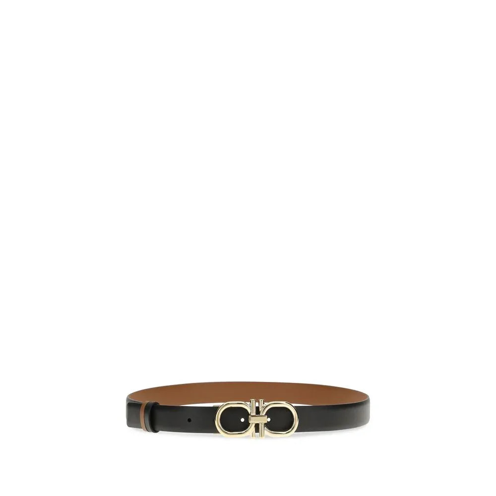 Ferragamo Black Calf Leather Bos Taurus Regular Belt - Zeiniez