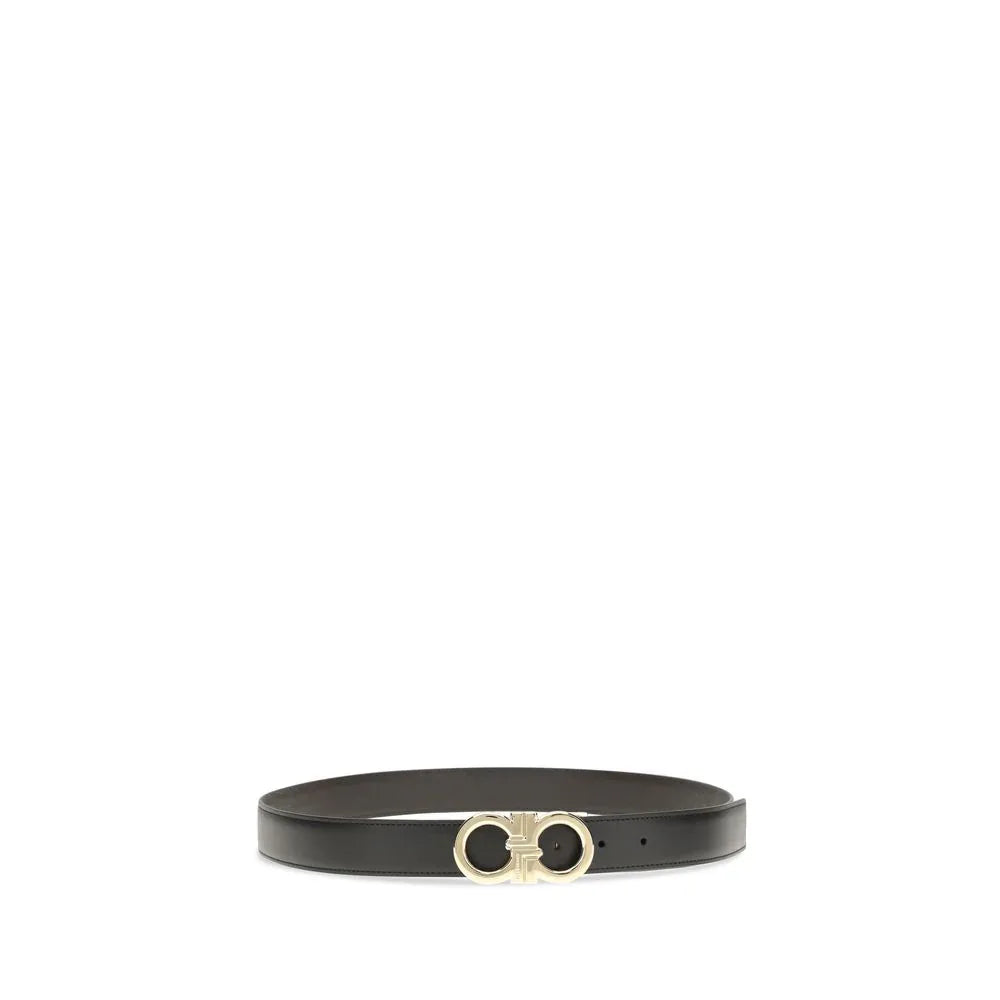 Ferragamo Black Calf Leather Bos Taurus Regular Belt - Zeiniez