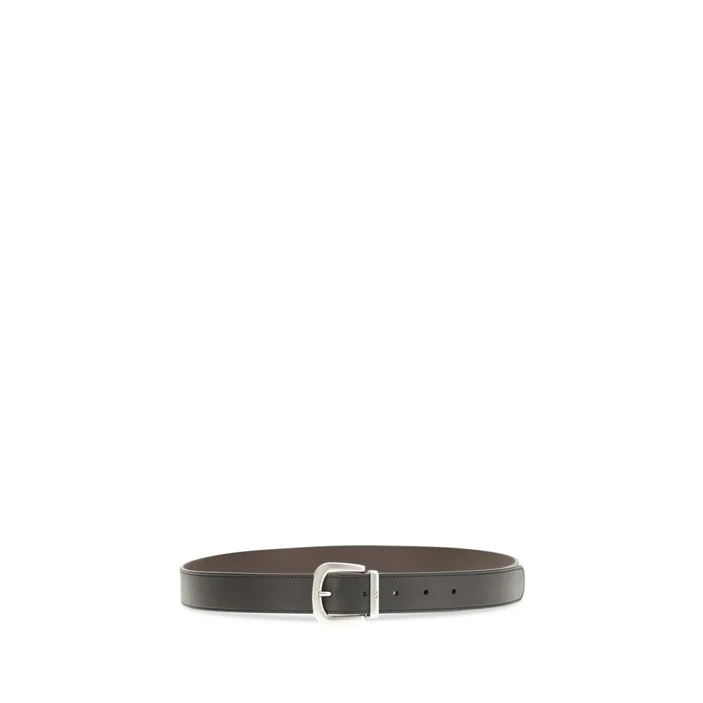 Valentino Garavani Black Calf Leather Bos Taurus Regular Belt - Zeiniez