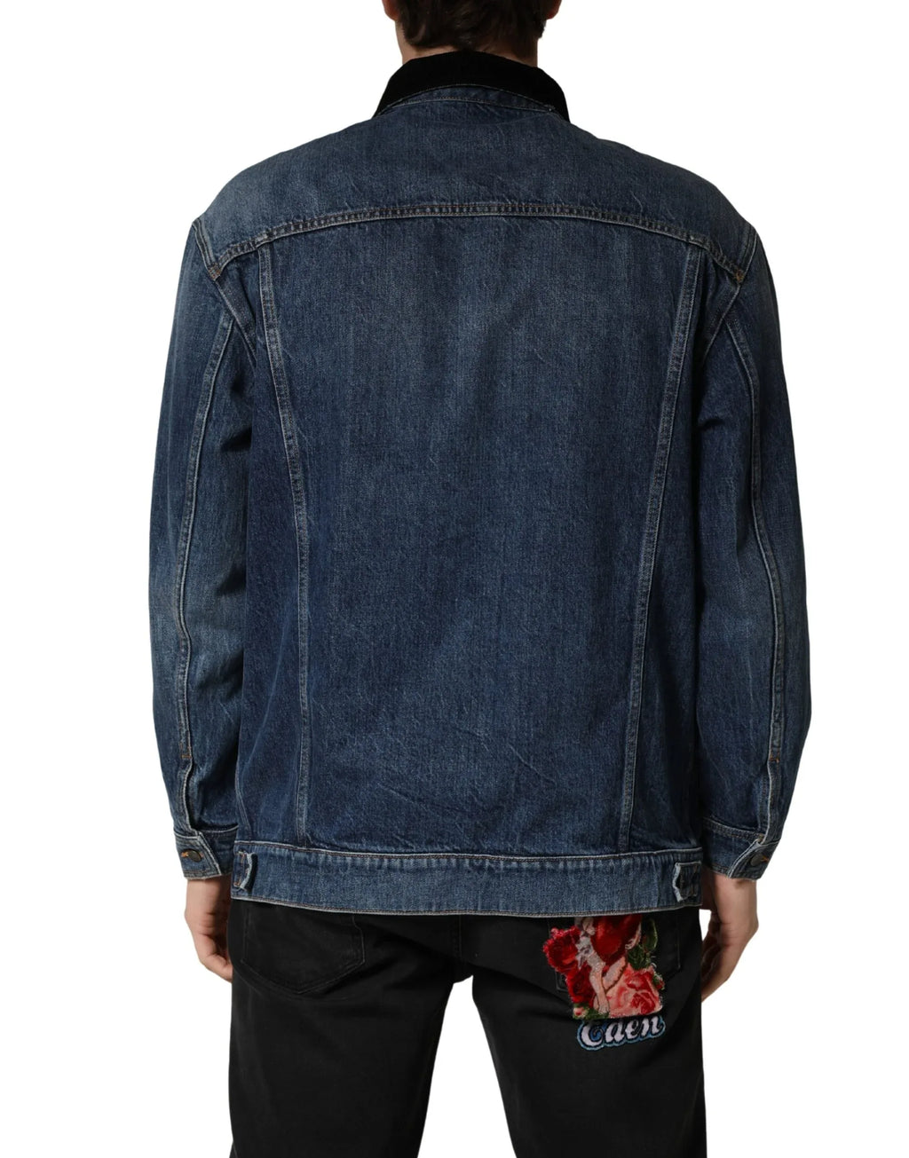 Dolce & Gabbana Black Blue Cotton Denim Blouson Men Jacket - Zeiniez