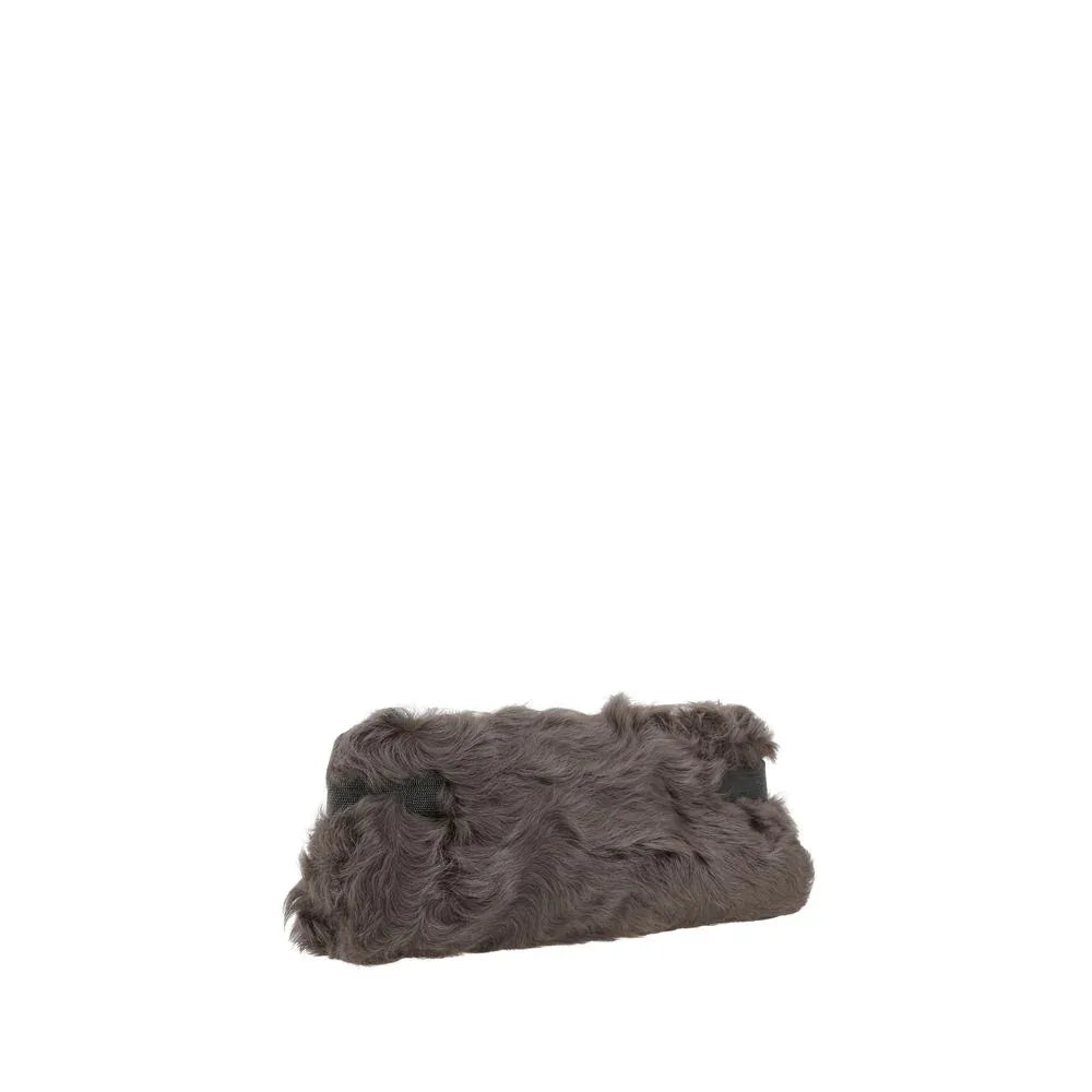Brunello Cucinelli Brown Fur Clutch Bag - Zeiniez