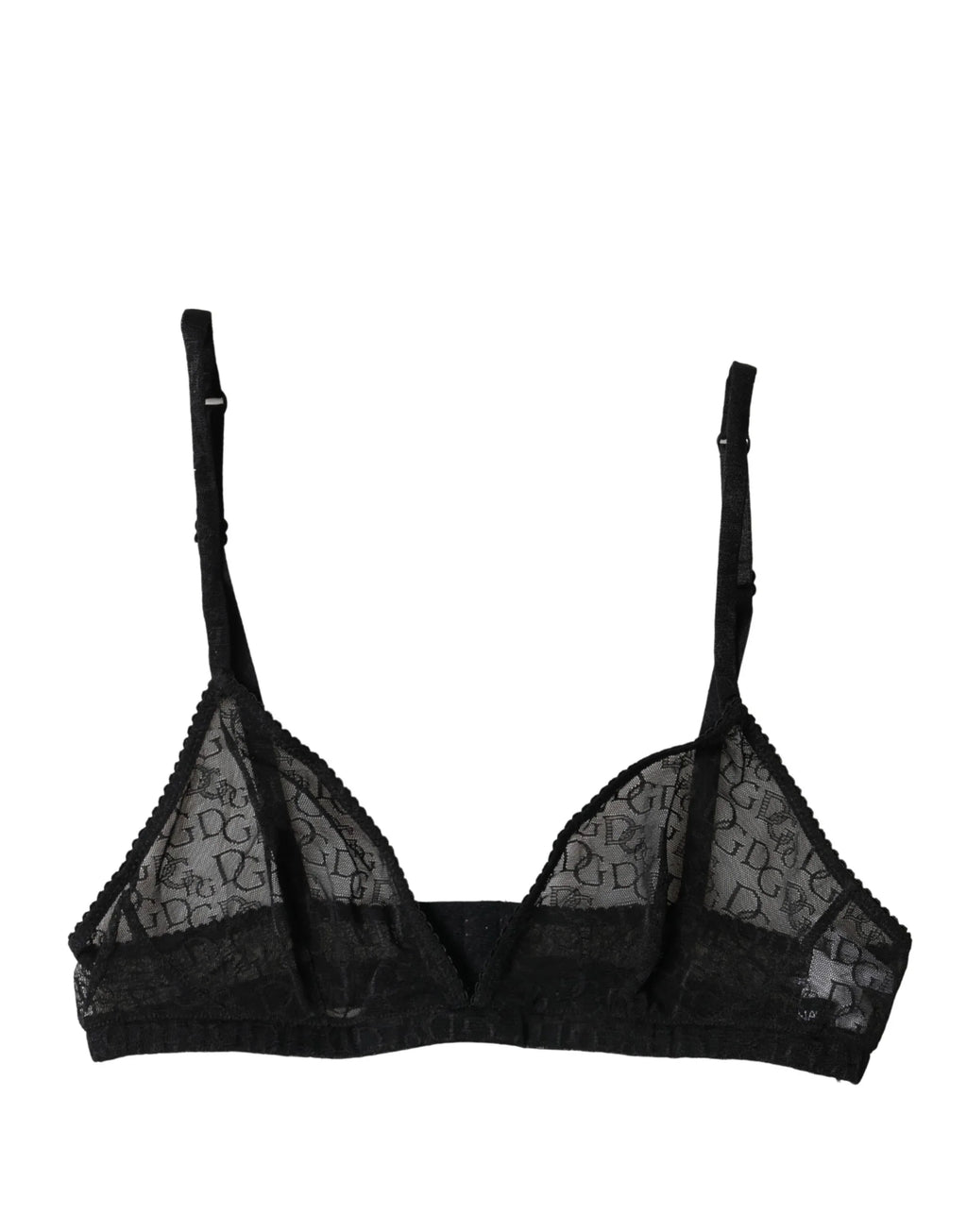 Dolce & Gabbana Black Logo Mania Sheer Soft Cup Bra Underwear - Zeiniez