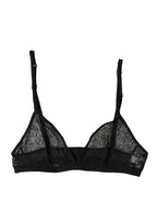 Dolce & Gabbana Black Logo Mania Sheer Soft Cup Bra Underwear - Zeiniez