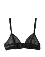 Dolce & Gabbana Black Logo Mania Sheer Soft Cup Bra Underwear - Zeiniez