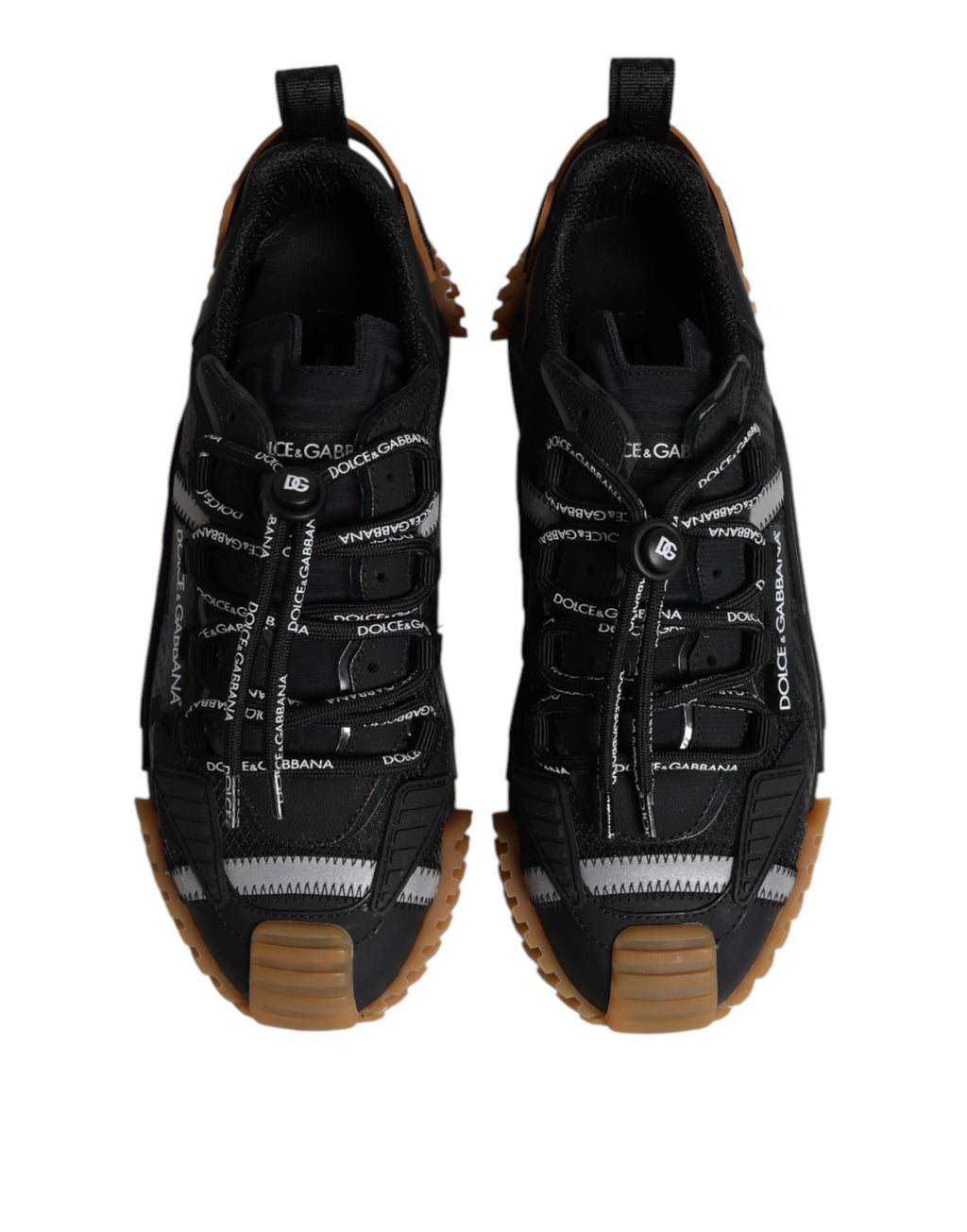 Dolce & Gabbana Black Logo Lace Up Low Top NS1 Sneakers Shoes