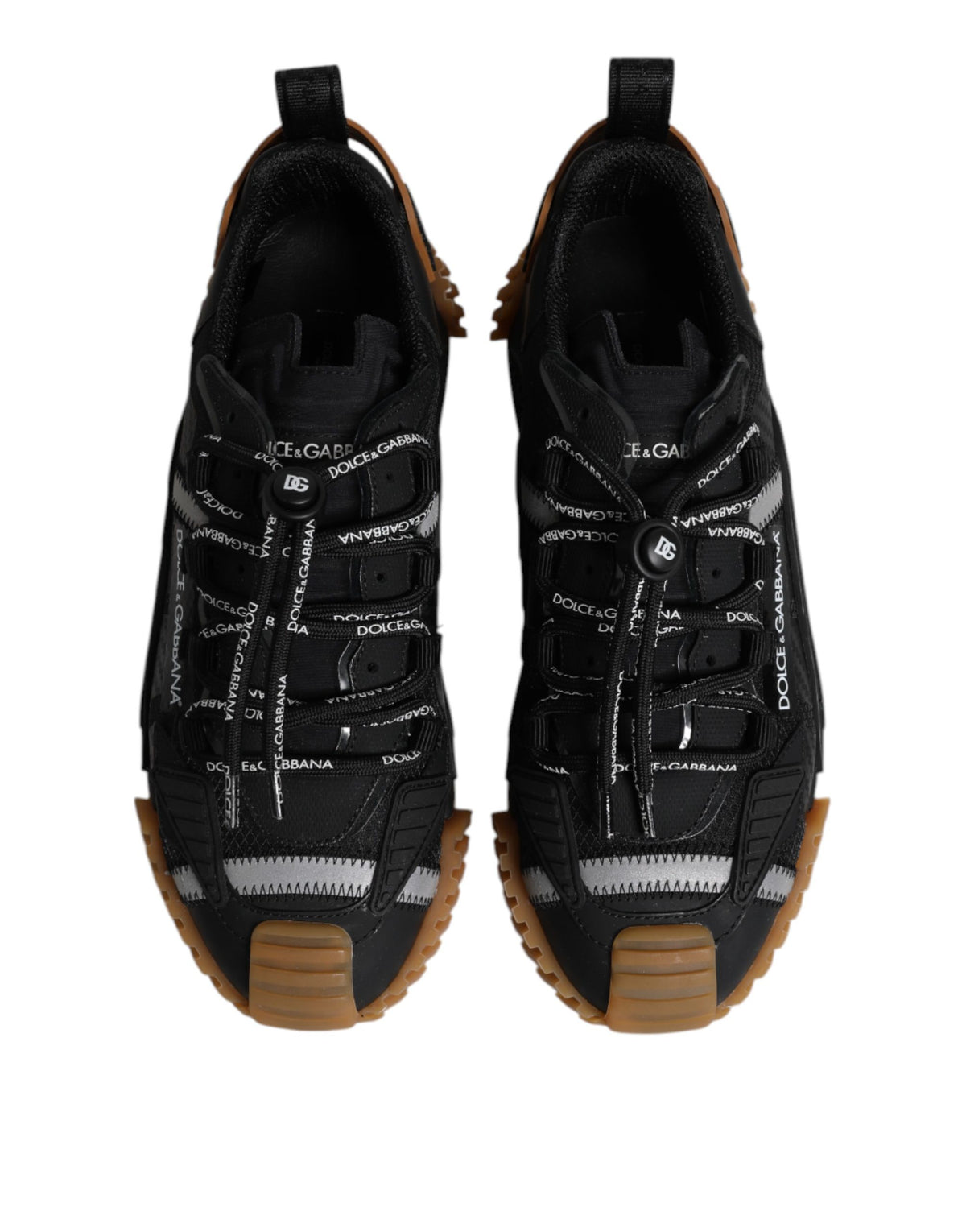 Dolce & Gabbana Black Logo Lace Up Low Top NS1 Sneakers Shoes