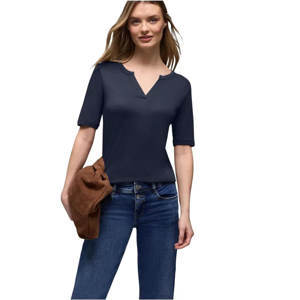 Street One Blue Cotton T-Shirt - Zeiniez