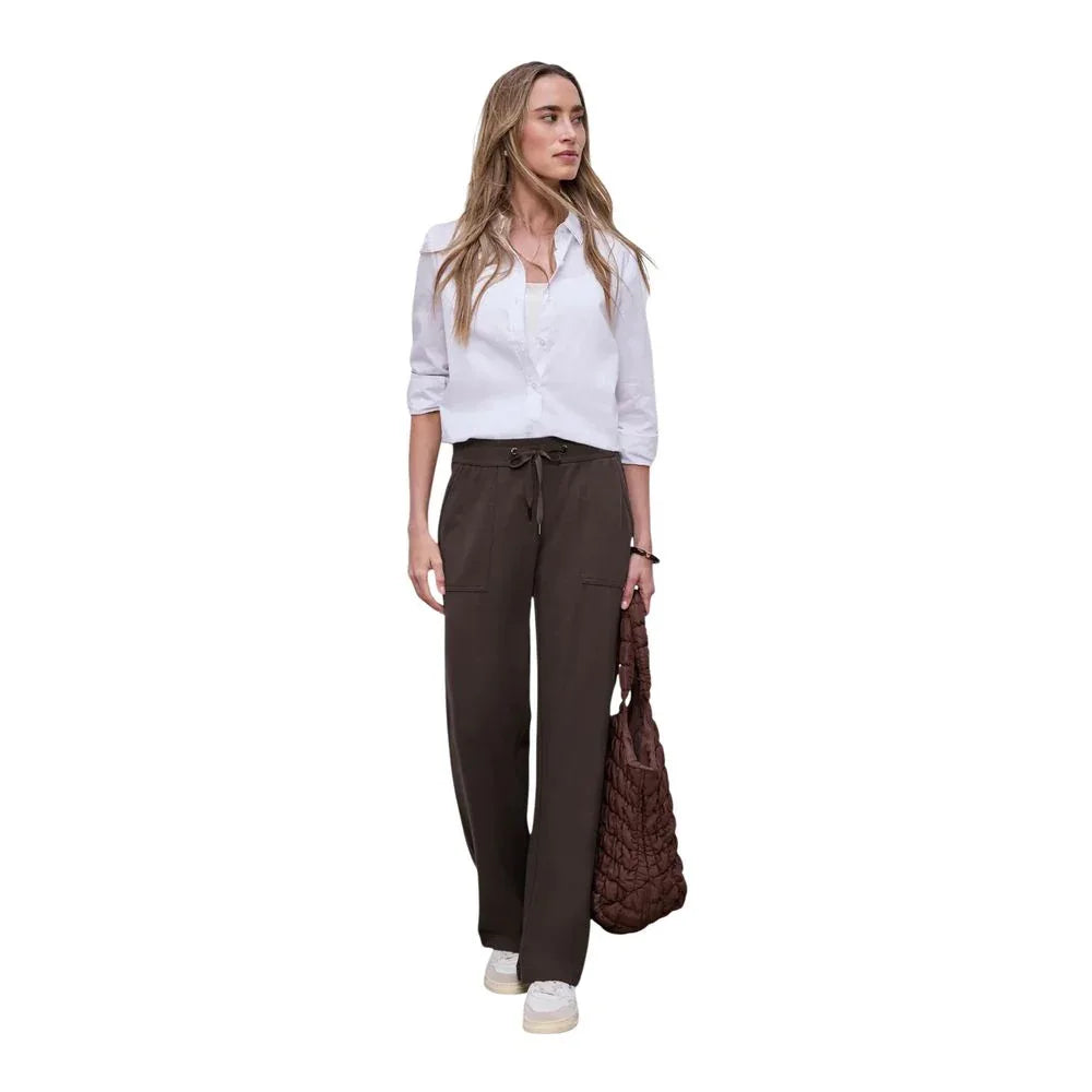 Street One Brown Viscose Casual Pants - Zeiniez