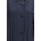 Prada Blue Silk Coat
