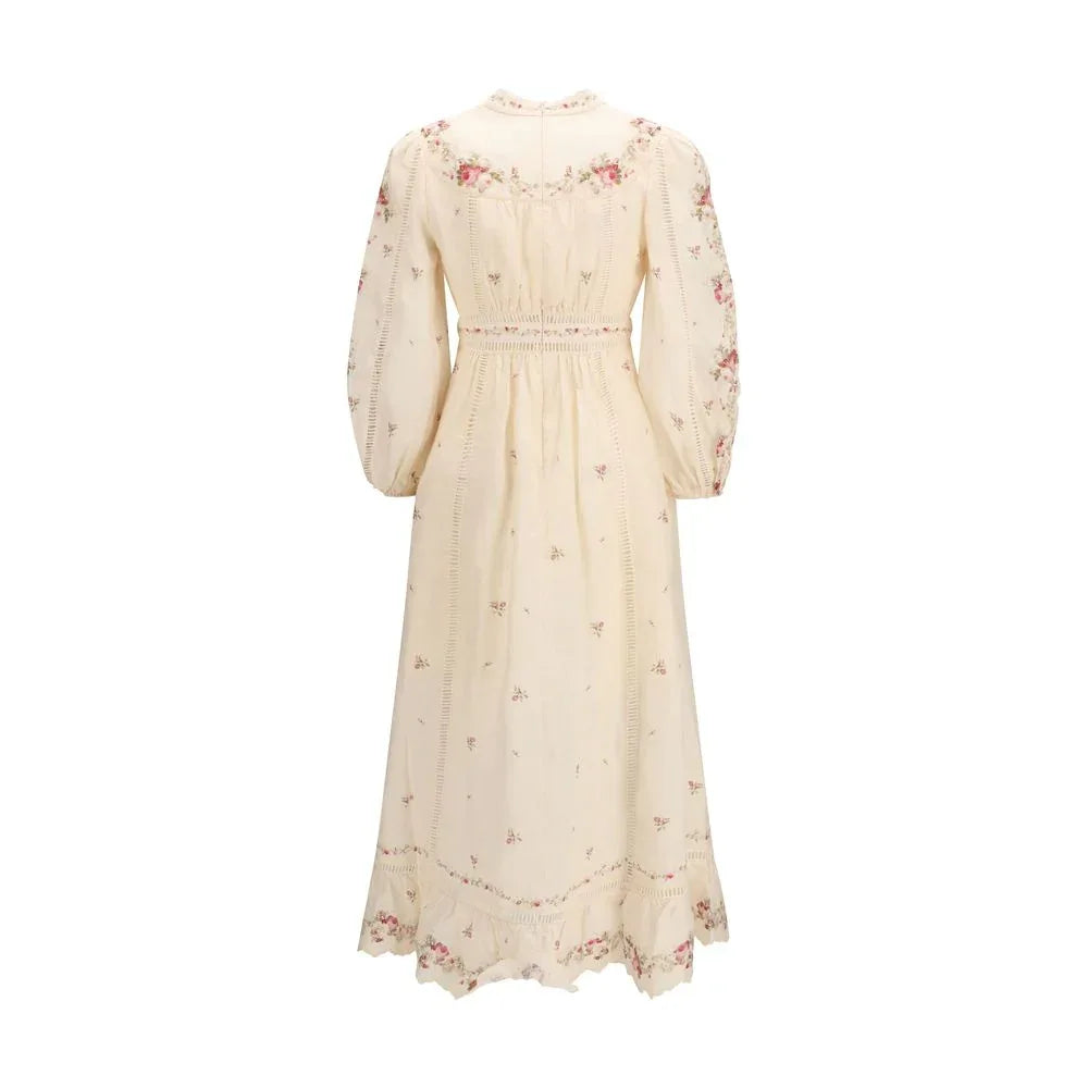 Zimmermann Beige Linen Casual Dress - Zeiniez
