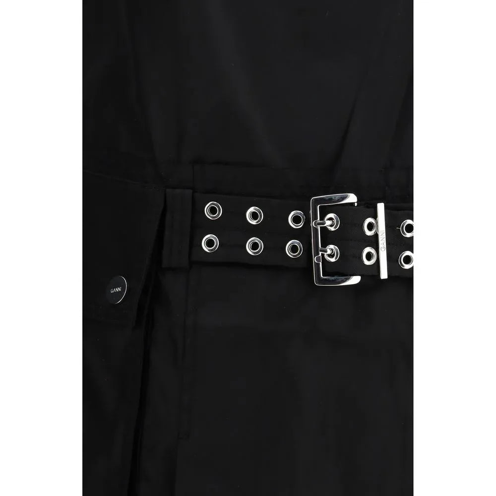Ganni Black Recycled Polyamide Casual Dress - Zeiniez