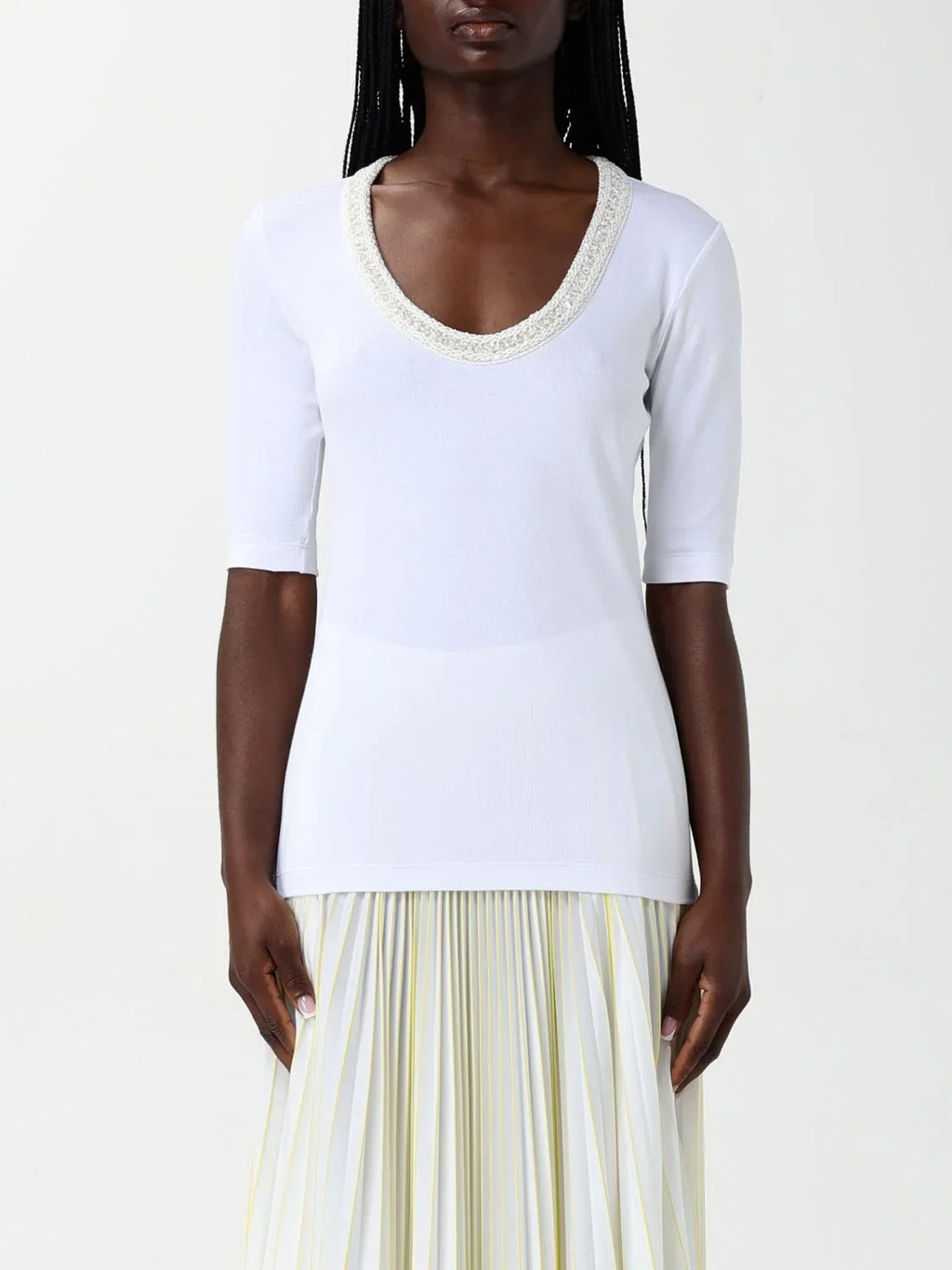 Fabiana Filippi White Cotton T-Shirt - Zeiniez