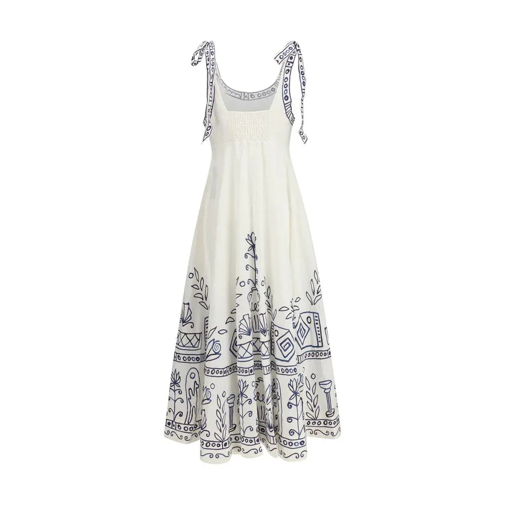 Alemais White Linen Casual Dress