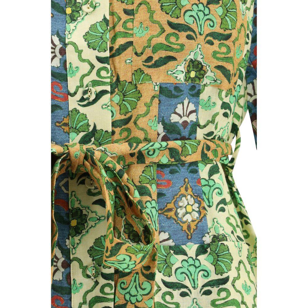 Alemais Multicolor Linen Casual Dress - Zeiniez