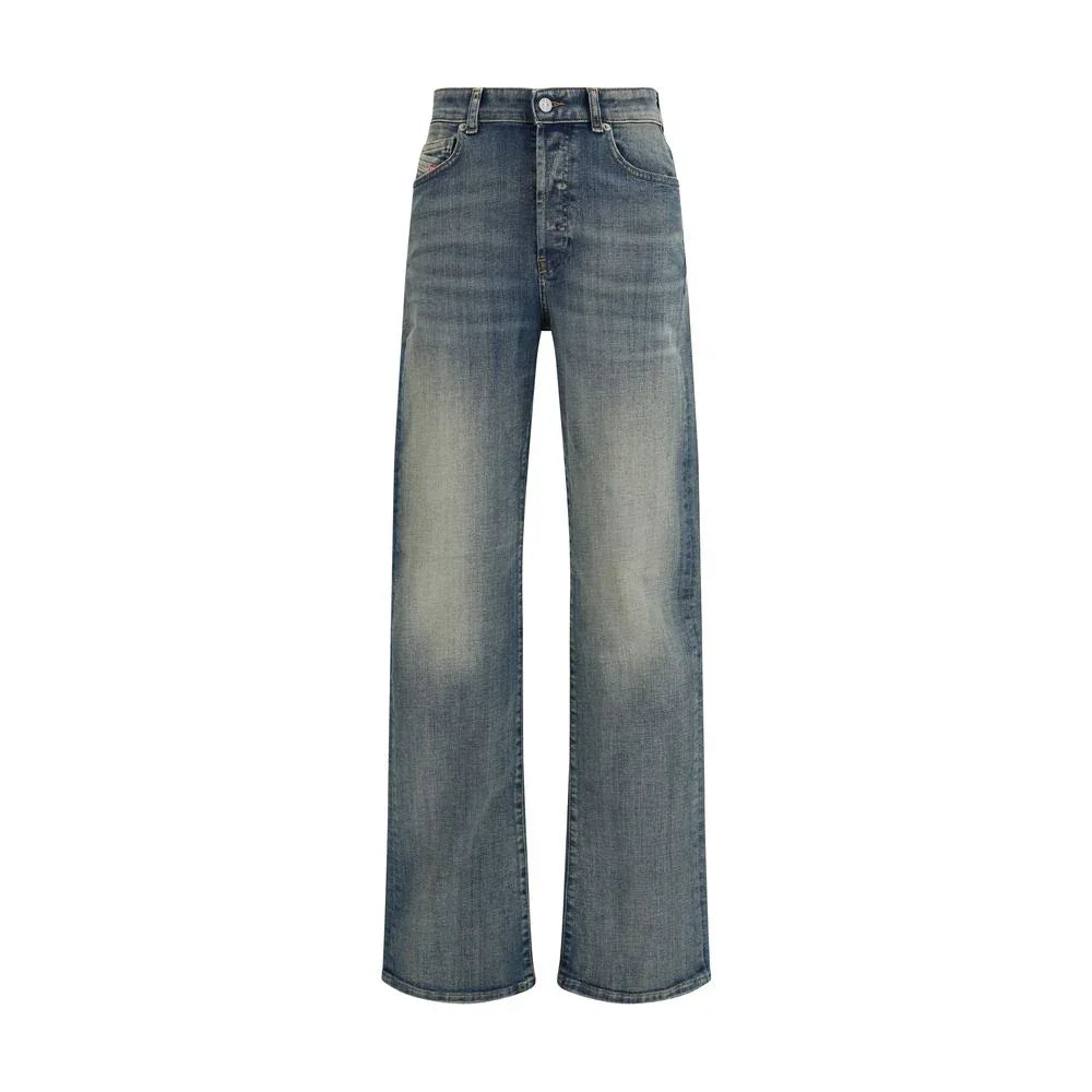 Diesel Blue Cotton Straight-Leg Jeans - Zeiniez