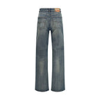 Diesel Blue Cotton Straight-Leg Jeans - Zeiniez