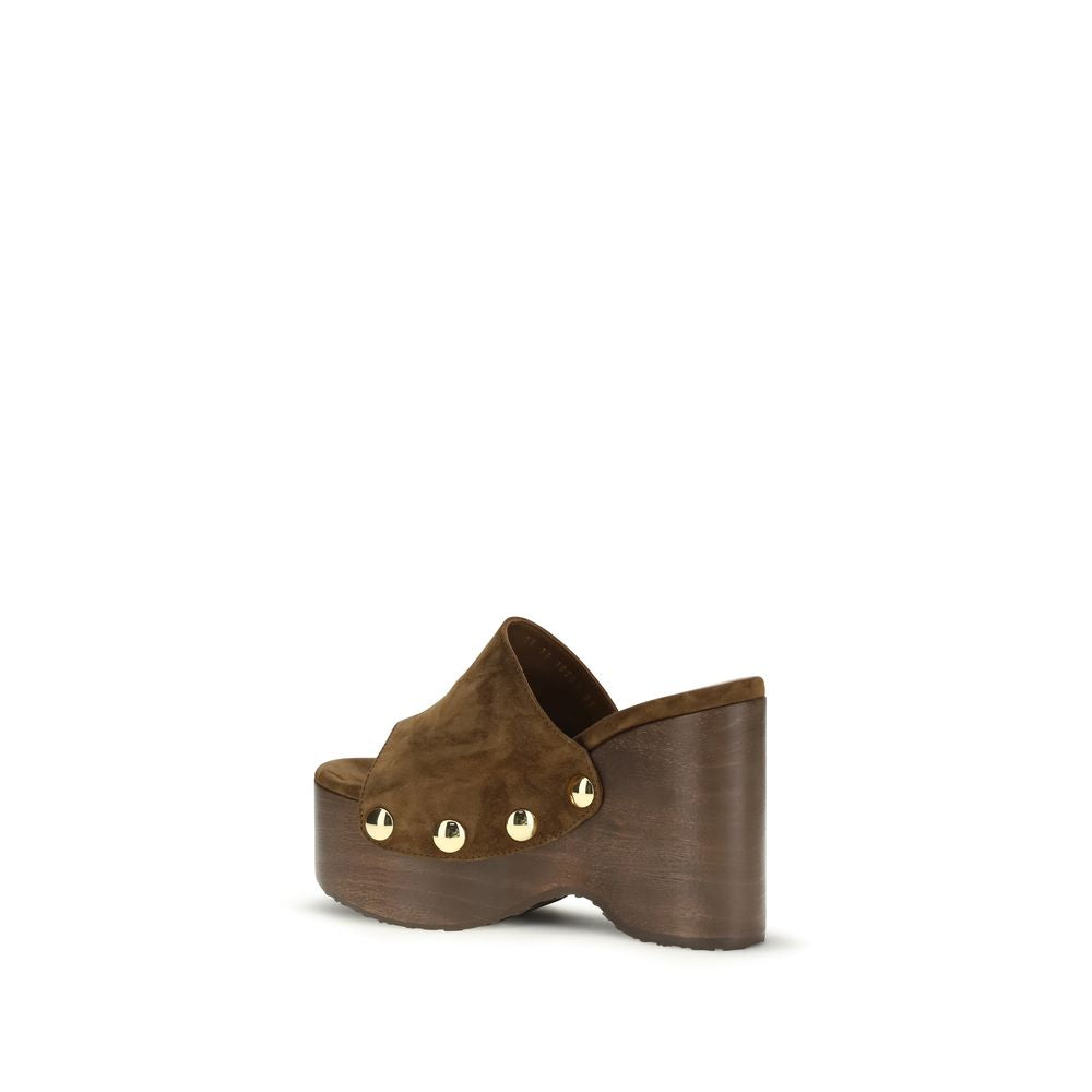 Gianvito Rossi Brown Calf Leather Bos Taurus Clogs