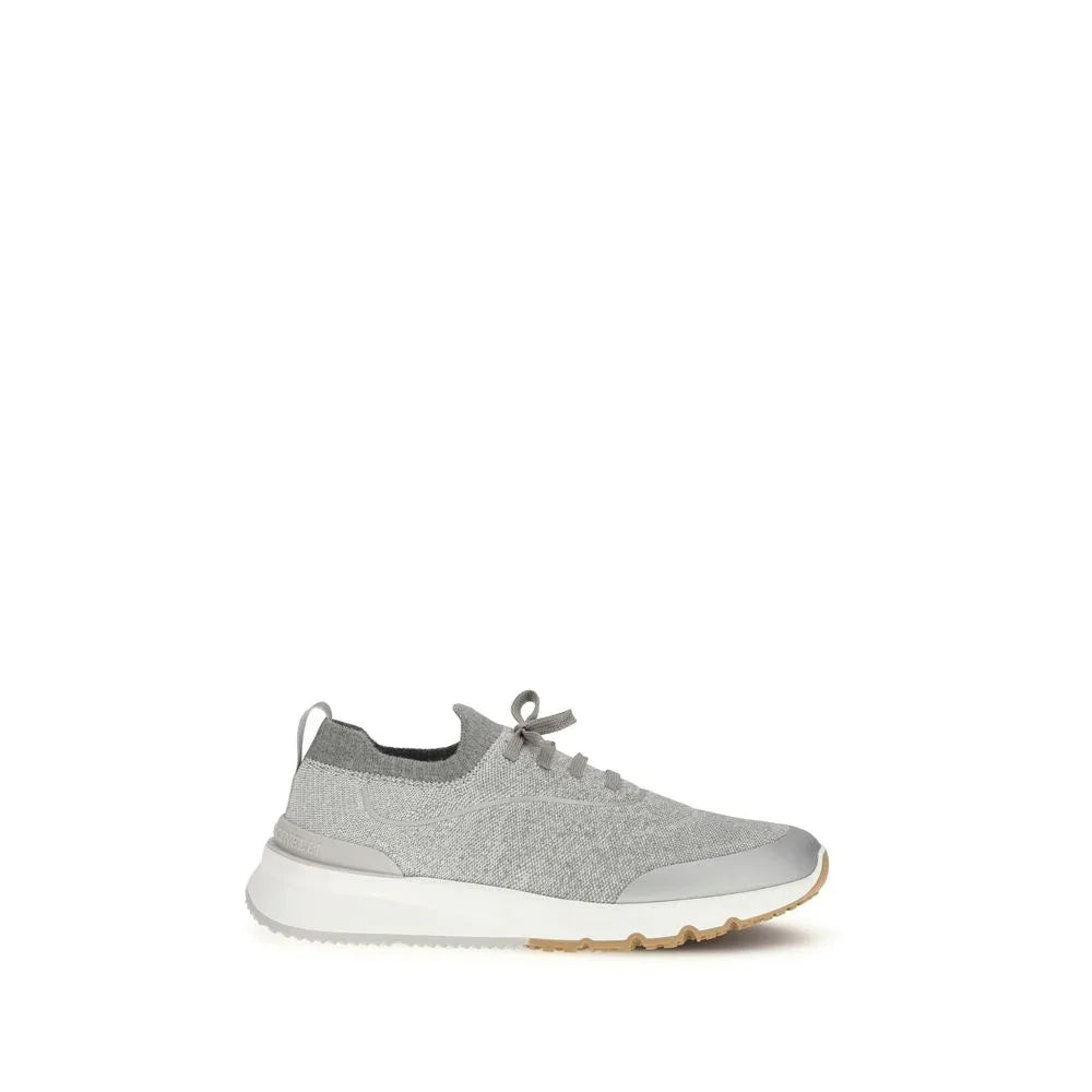 Brunello Cucinelli Gray Cotton Athletic Sneakers - Zeiniez