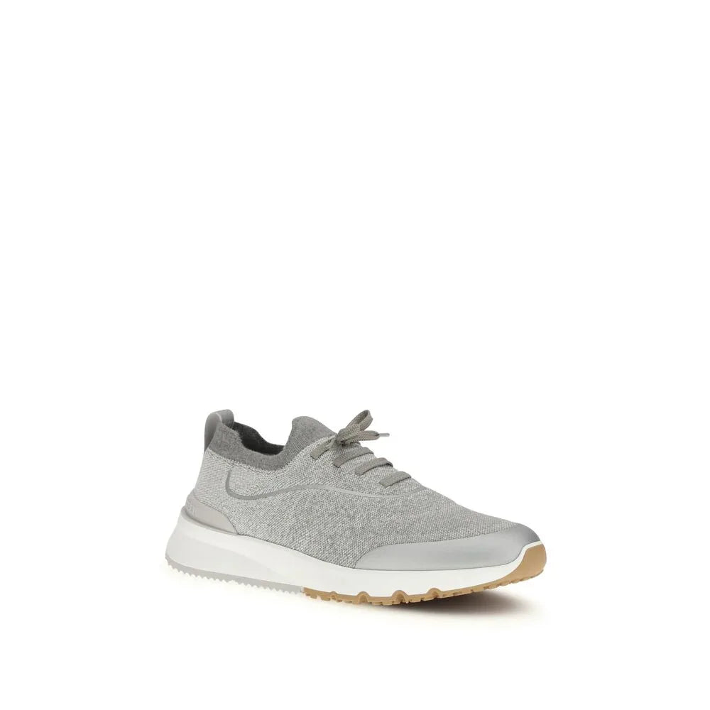 Brunello Cucinelli Gray Cotton Athletic Sneakers - Zeiniez