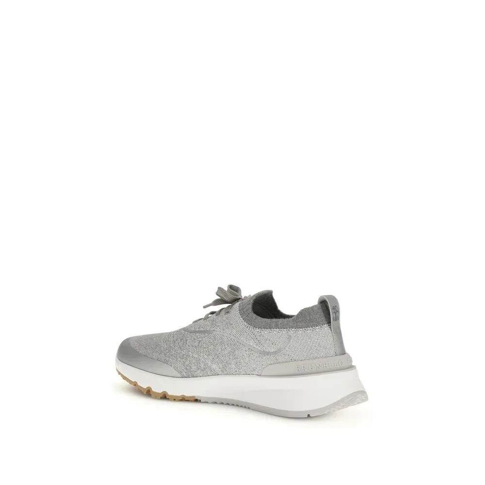 Brunello Cucinelli Gray Cotton Athletic Sneakers - Zeiniez