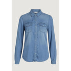 Vila Clothes Light Blue Cotton Blouse